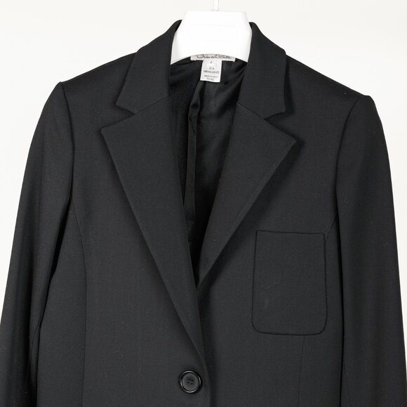 Oscar de la Renta SS/18 Runway Black Wool-Blend Longline Blazer - Picture 4 of 10